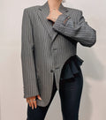Blazer Gessato Oversize Asimmetrico
