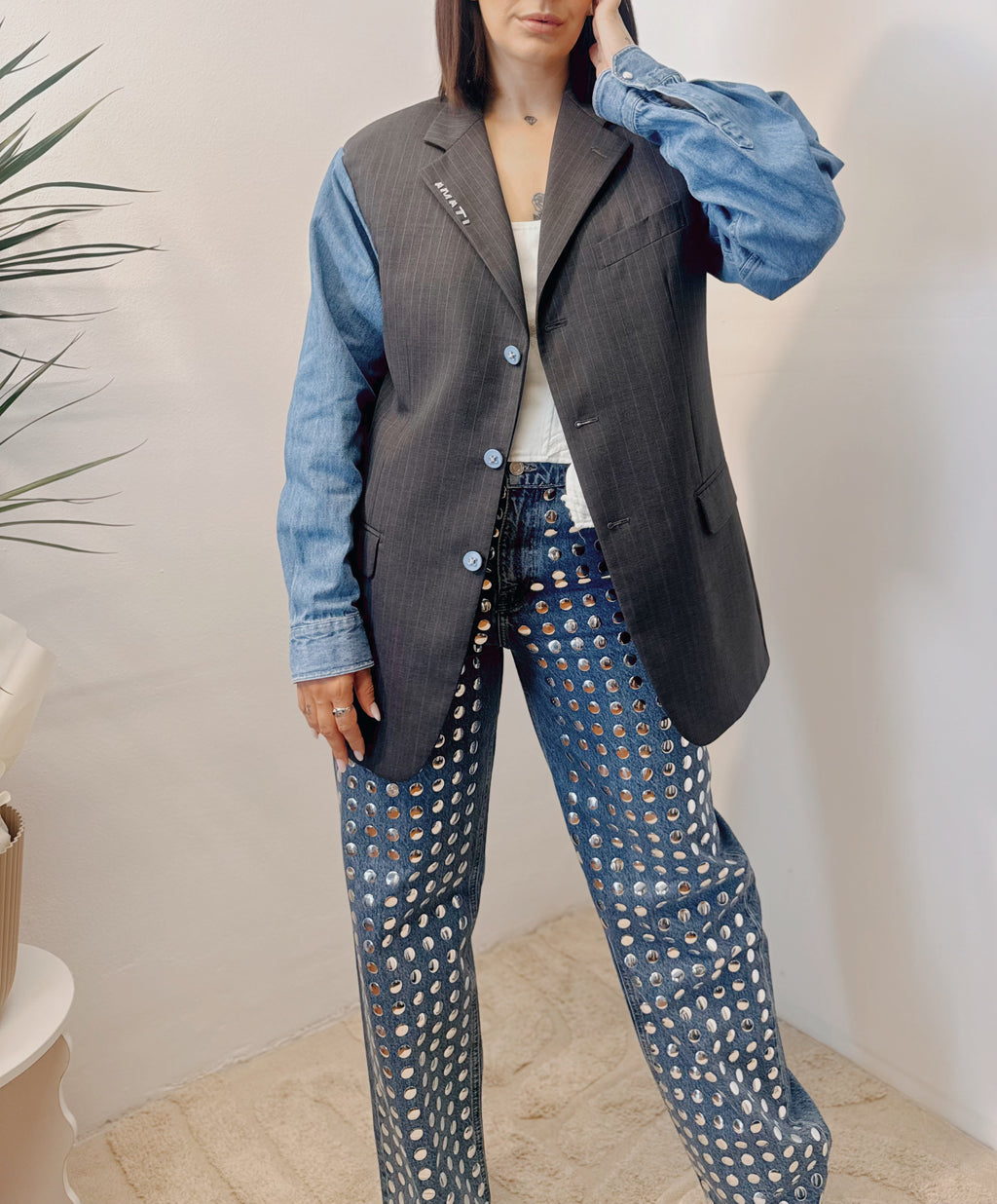 Blazer vintage gessato Reworked