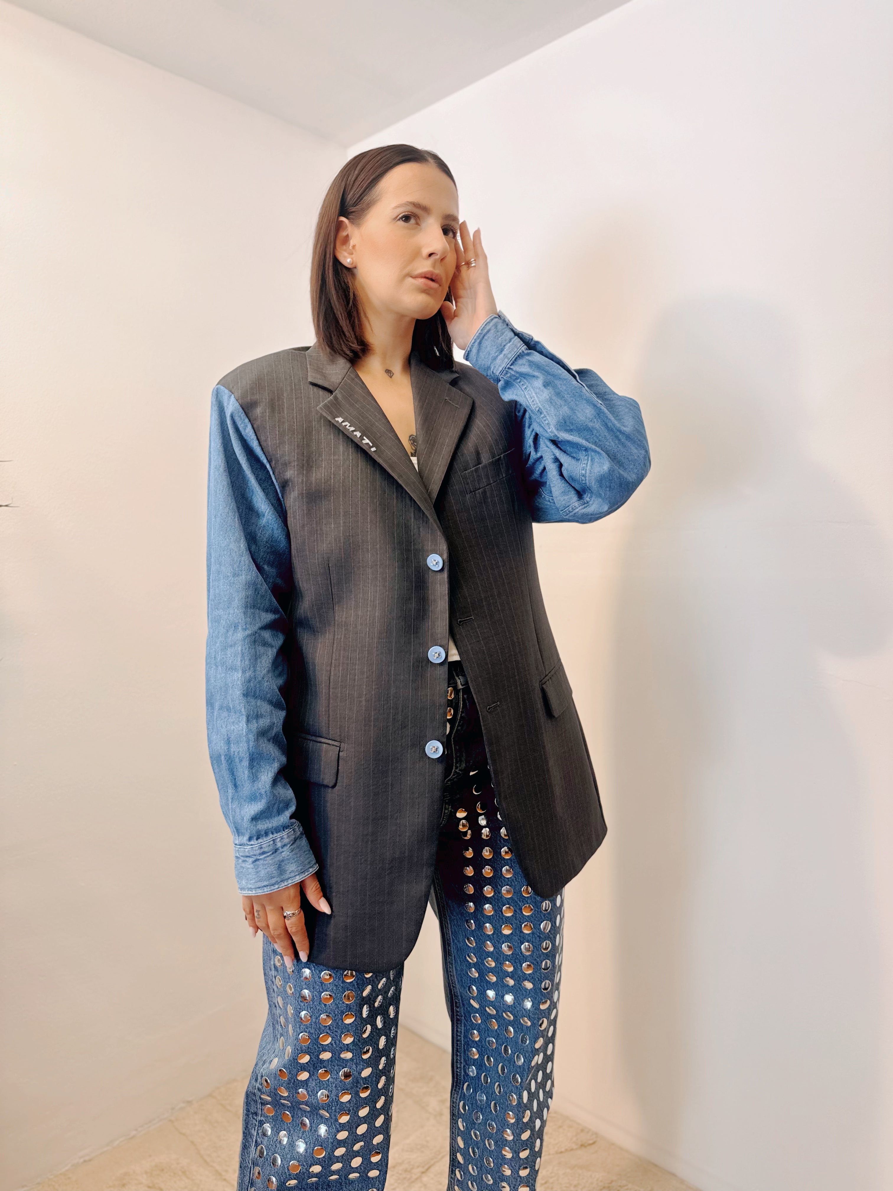 Blazer vintage gessato Reworked