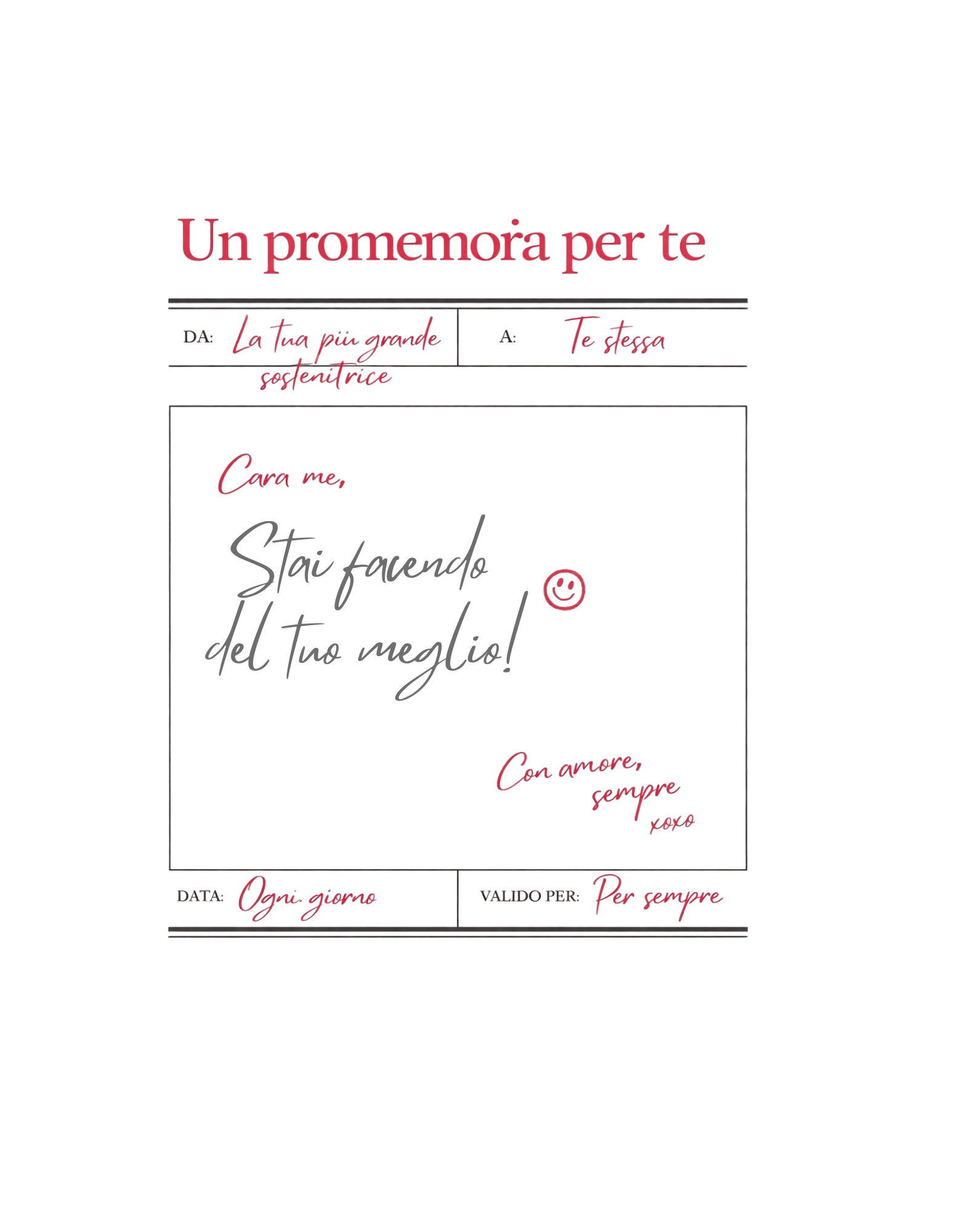 Un promemoria per te