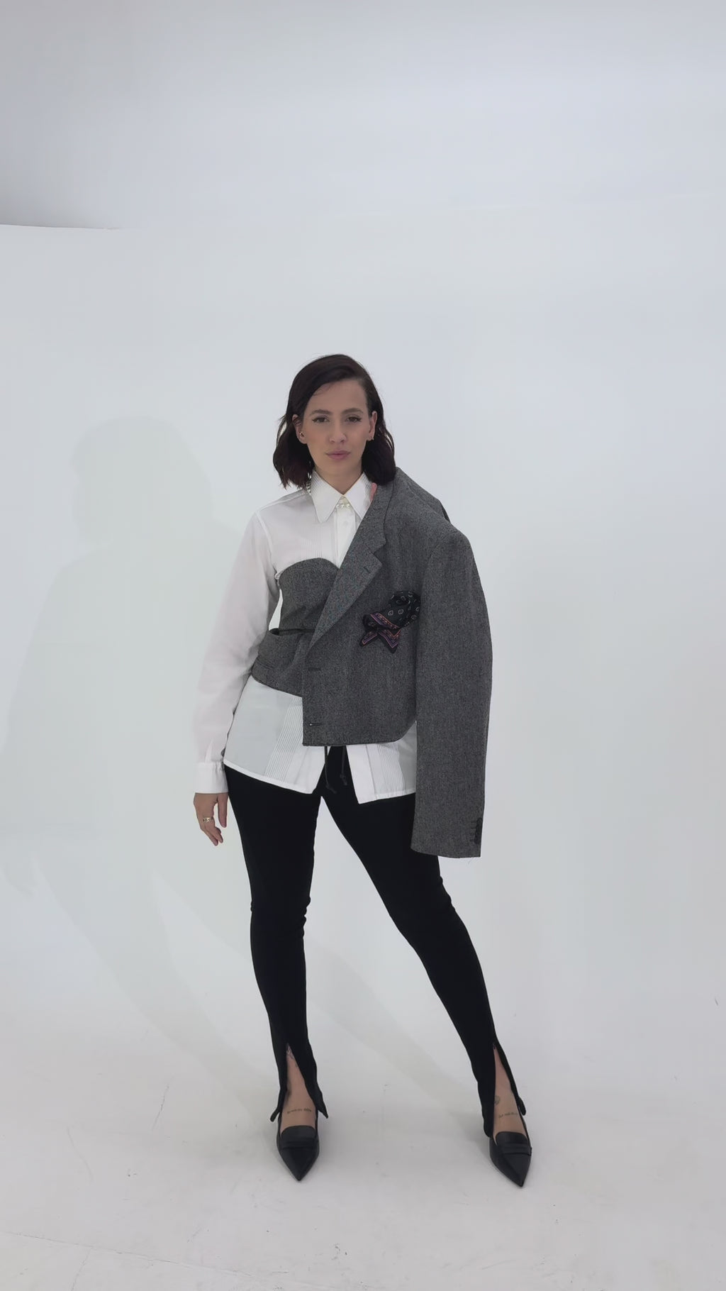 Blazer vintage reinterpretato-eleganza materica