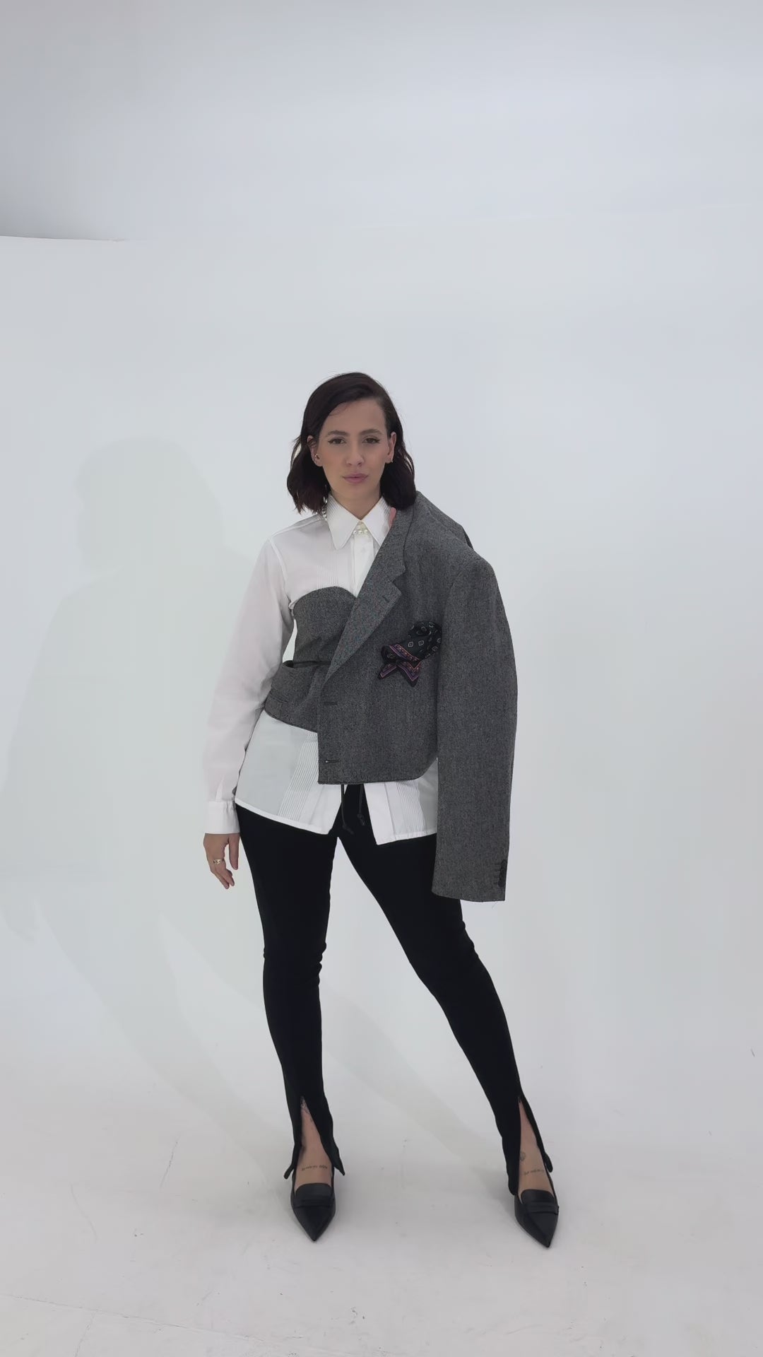 Blazer vintage reinterpretato-eleganza materica